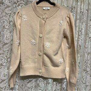 Sadie & Sage Daisy Embroidered Knit Button Front Cardigan